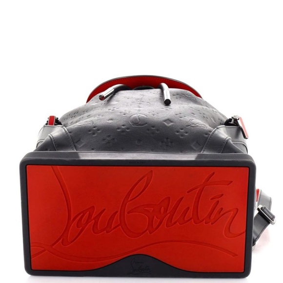 Christian Louboutin Explorafunk Backpack Embossed Leather Black - Picture 2 of 8